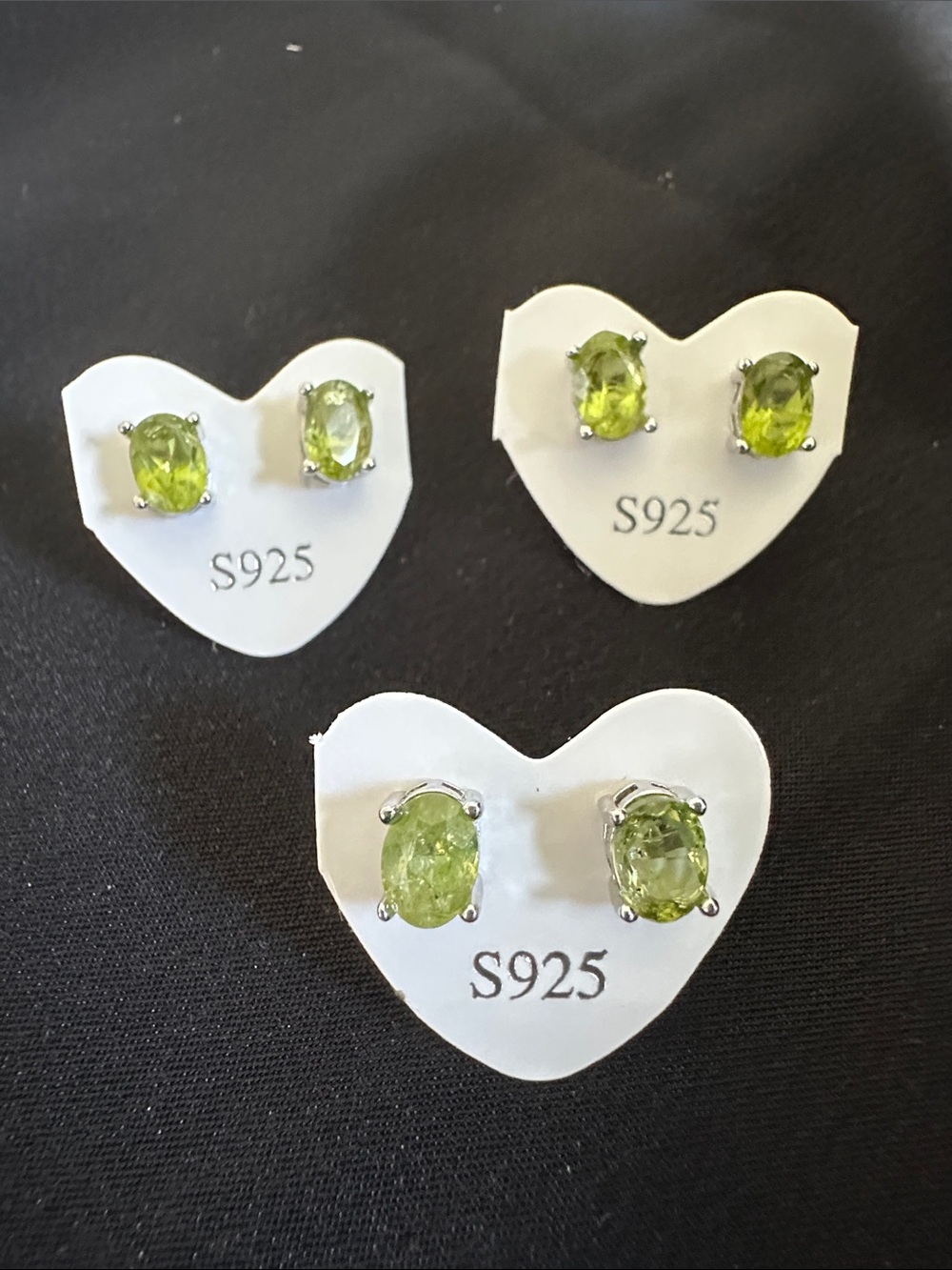 Peridot NWOT genuine oval gemstone stud earrings. Stamped 925 on post